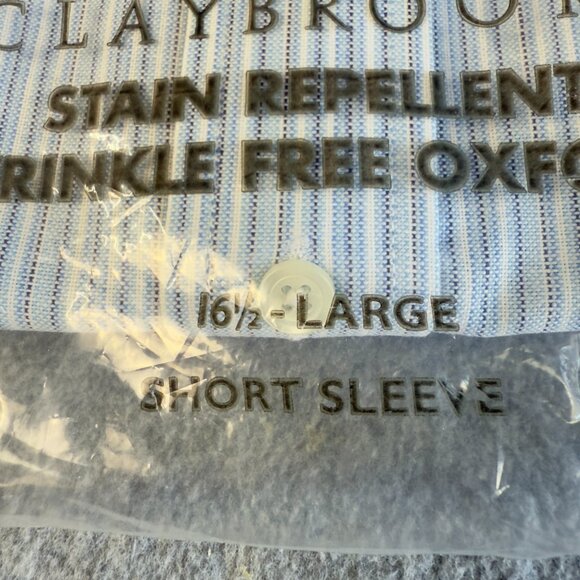 Claybrooke Men’s 16.5 Short Sleeve Oxford Shirt – Wrinkle Free Stain Repellent T - Picture 10 of 14